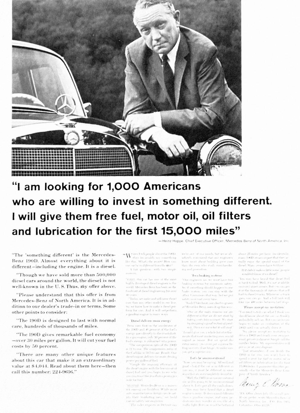 Heinz Hoppe Mercedes-Benz of North America Ad